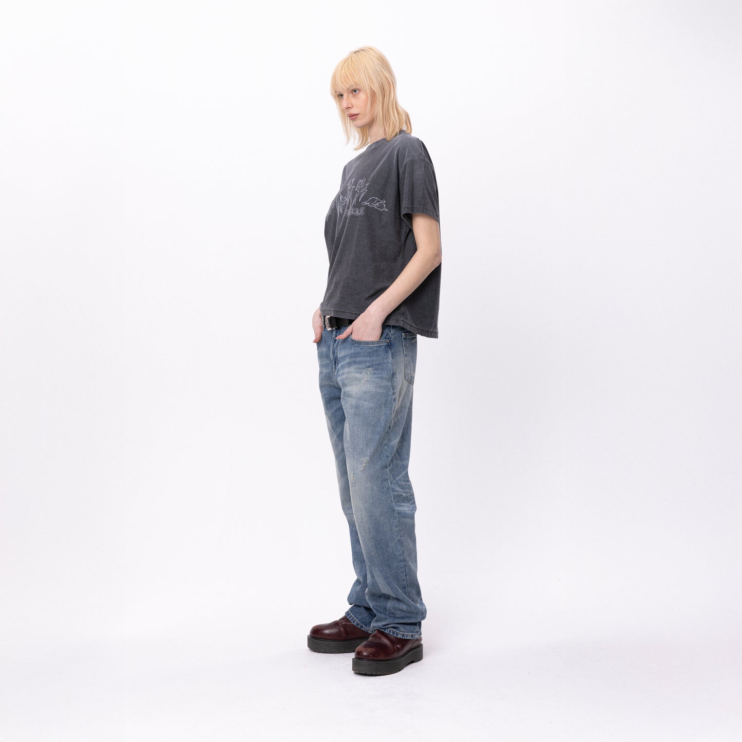 Bambina tee in Sunfade black