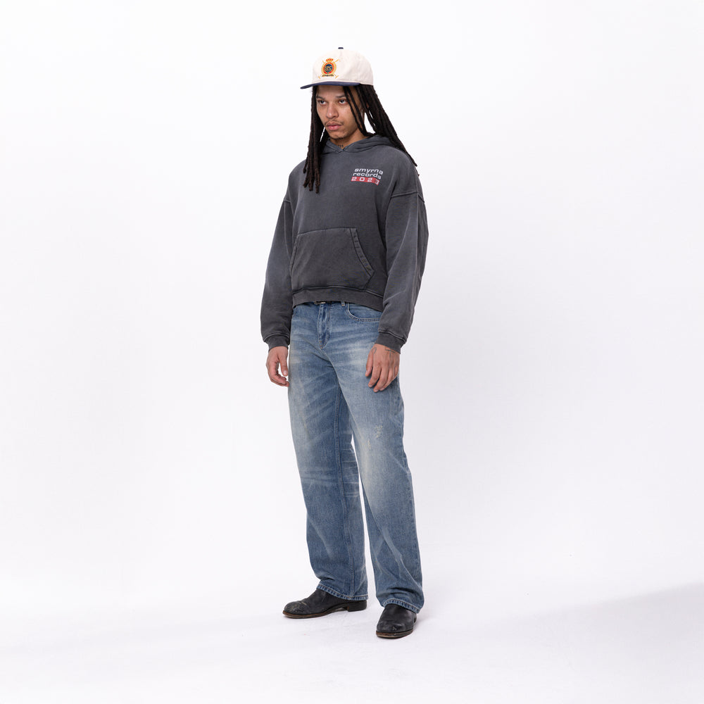 
                      
                        Records hoodie in washed black
                      
                    