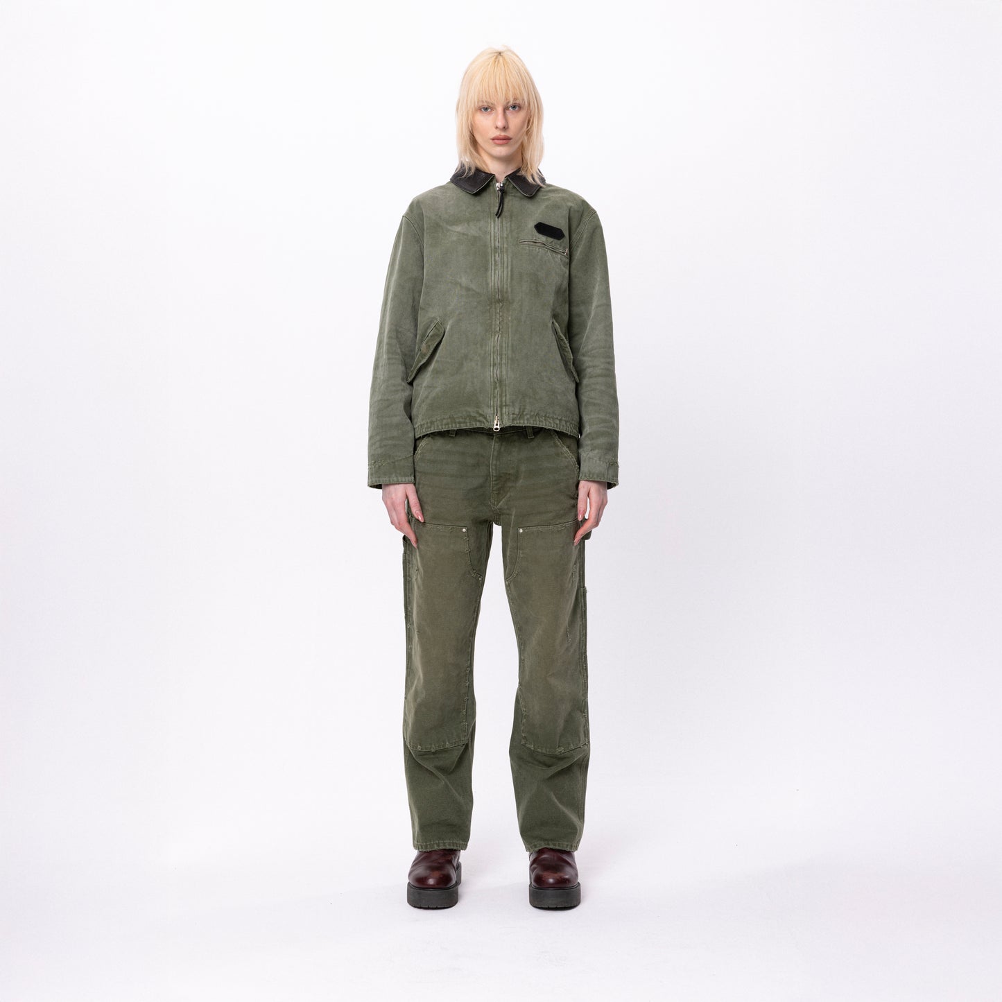 Workwear jacket in sunfaded green