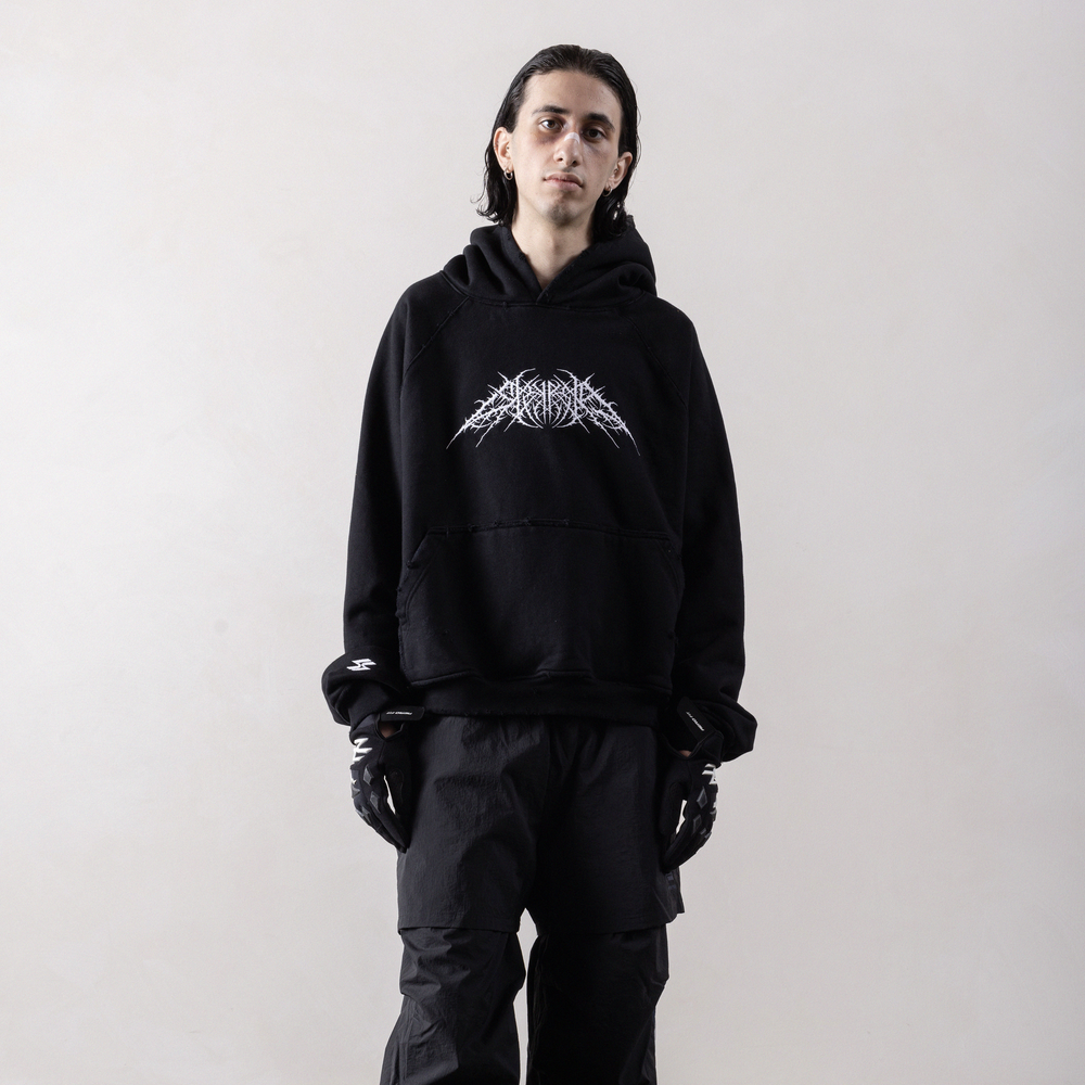 
                      
                        Metal hoodie in black
                      
                    