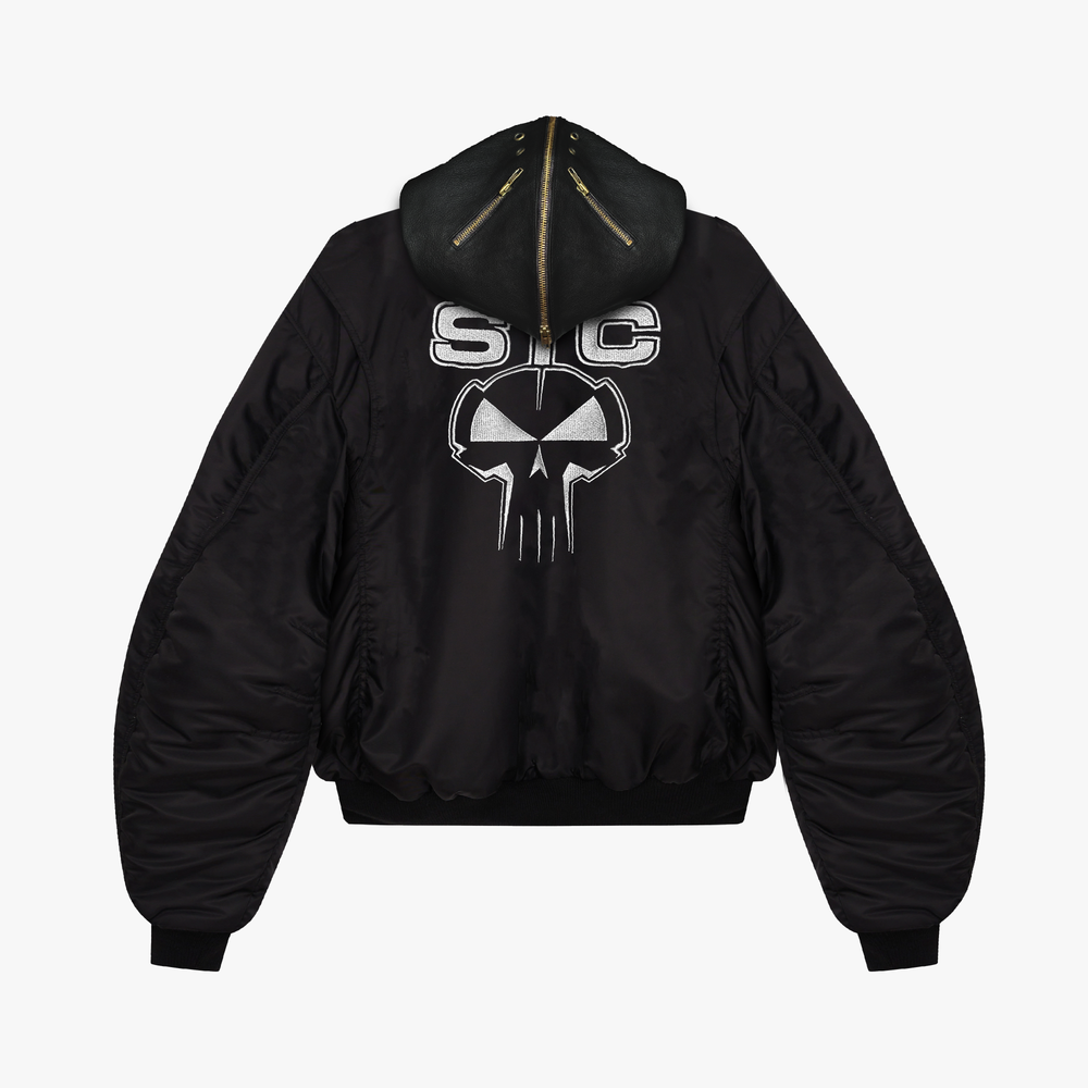 Balaclava Corps Bomber Jacket in Black