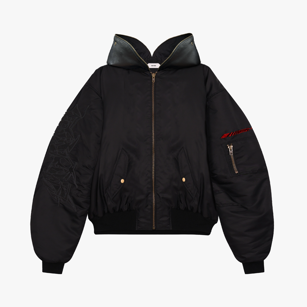 Balaclava Corps Bomber Jacket in Black