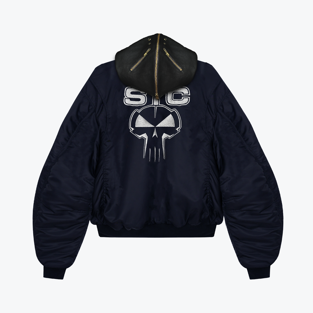 
                      
                        Balaclava Corps Bomber Jacket in Navy
                      
                    