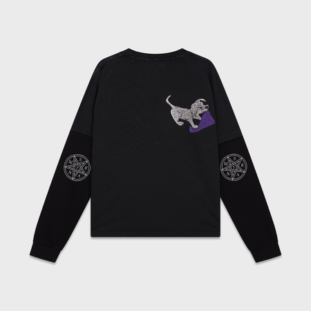 Goth puppies l/s t-shirt in washed black