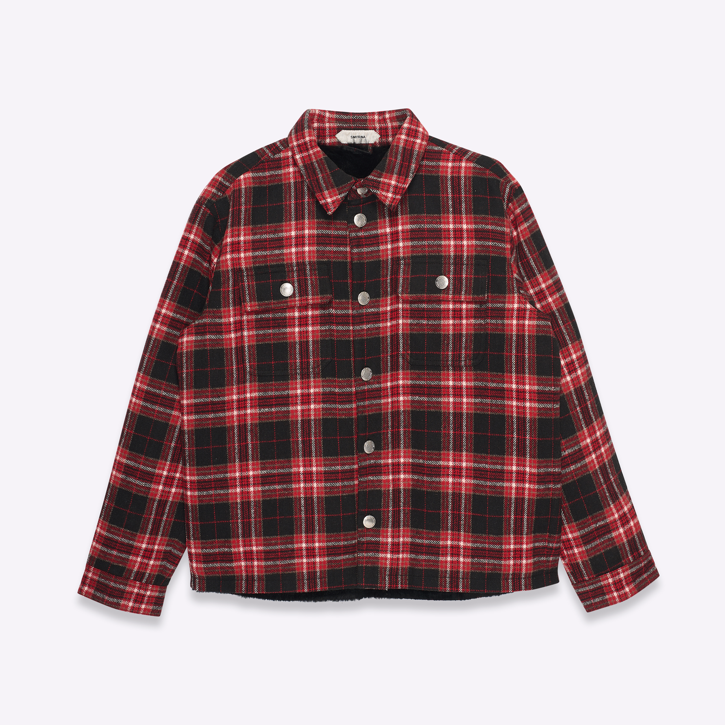 Plaid rabbit fur flannel in red