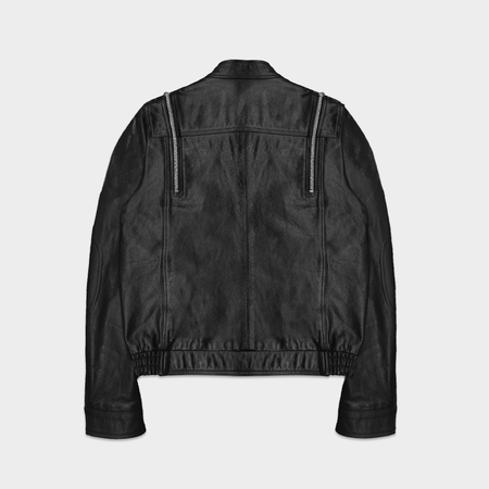Multizip Leather Python Moto Jacket