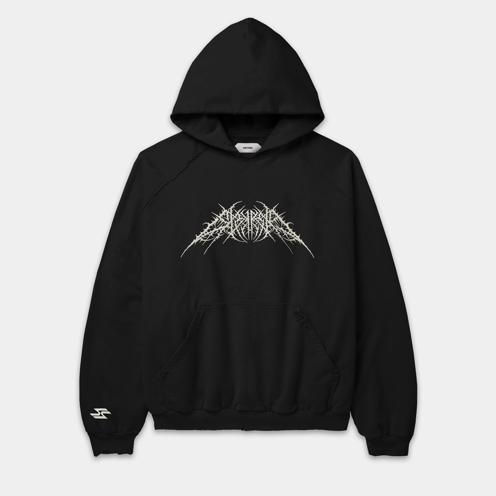 Metal hoodie in black