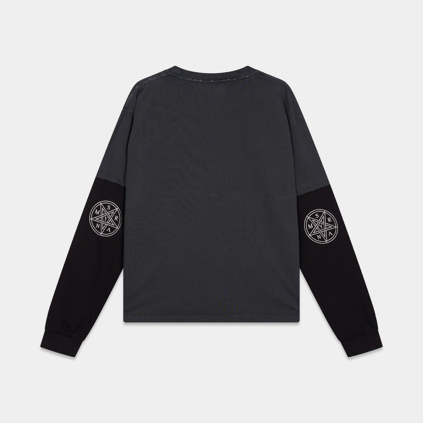 SMYRNATwo-color vital L/S t-shirt in washed black W - Longsleeve