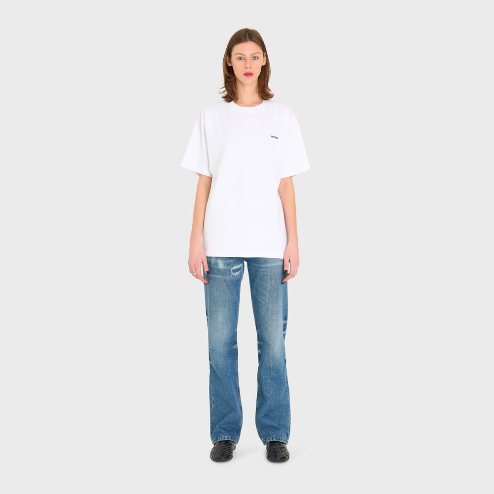 
                      
                        SMYRNASmyrna logo t-shirt in white - T-shirt
                      
                    