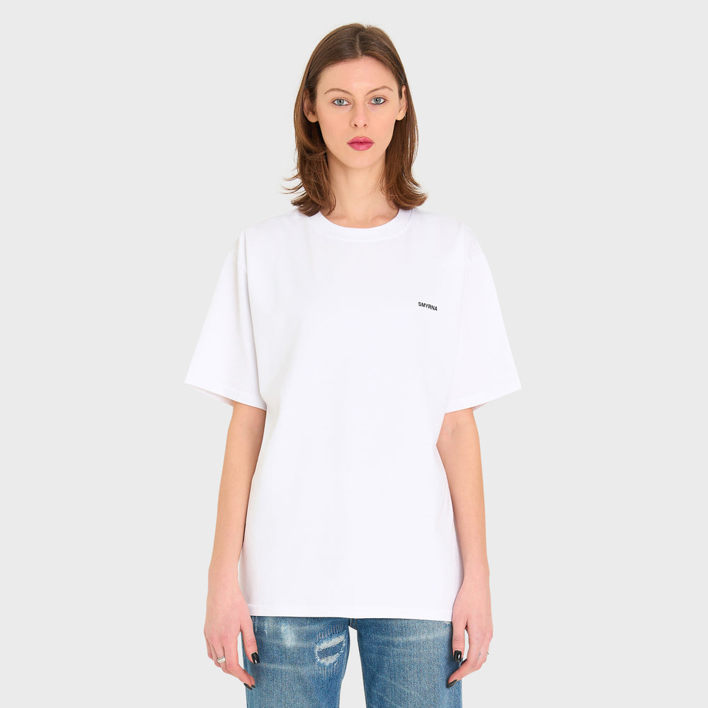 SMYRNASmyrna logo t-shirt in white W - T-shirt