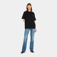 Load image into Gallery viewer, SMYRNASmyrna logo t-shirt in black W - T-shirt
