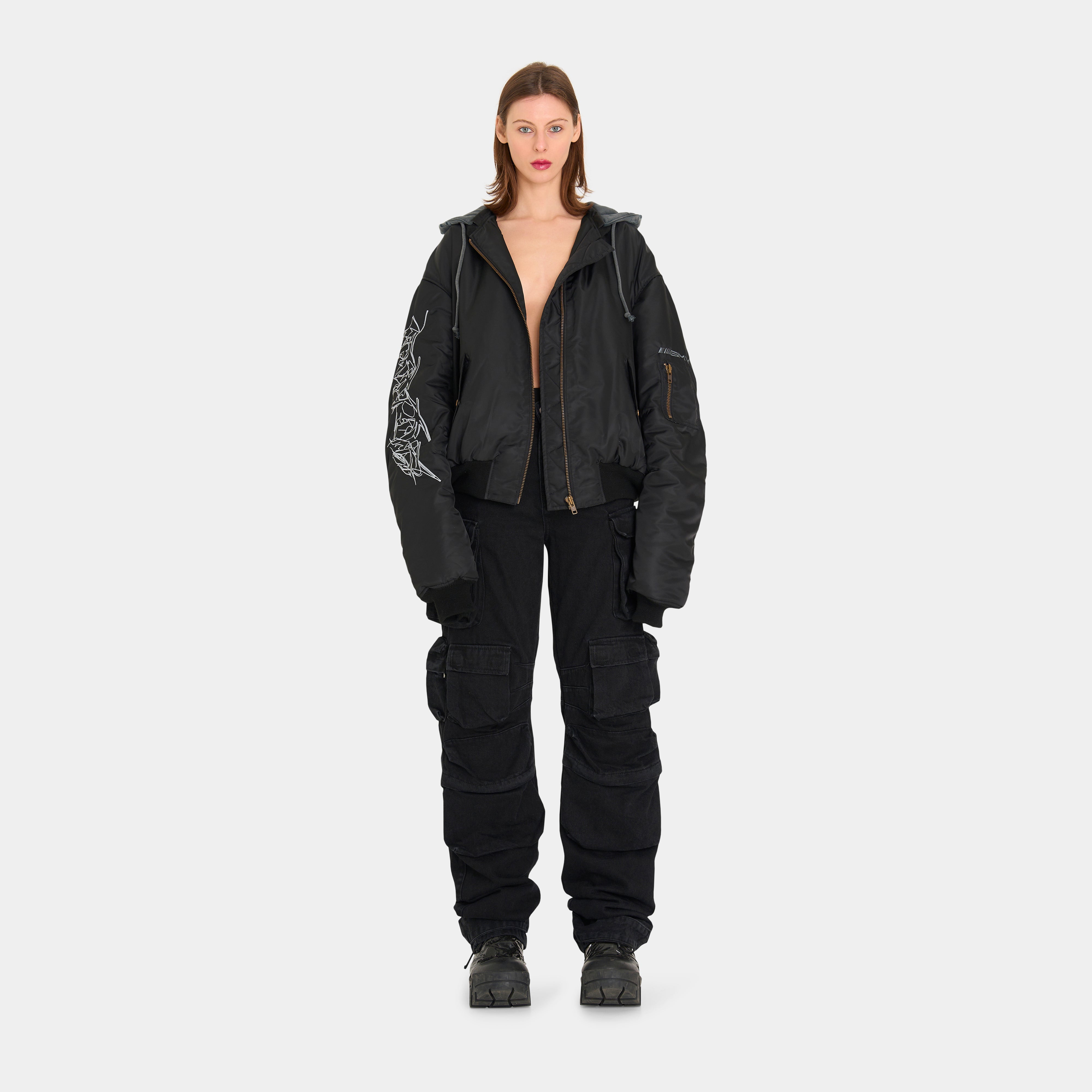 Multi pocket wide cargo pants in black - Jeans - SMYRNA