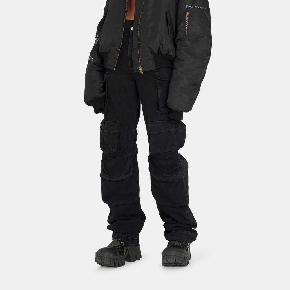 
                      
                        SMYRNAMulti pocket wide cargo pants in black - Jeans
                      
                    