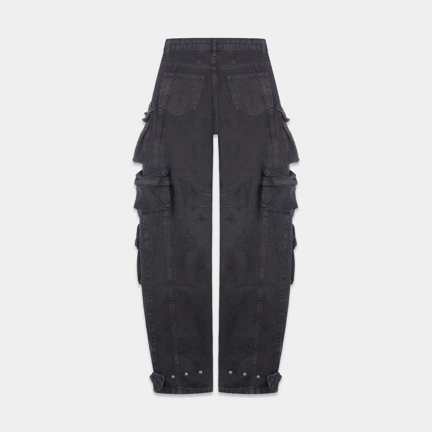 SMYRNAMulti pocket wide cargo pants in black - Jeans