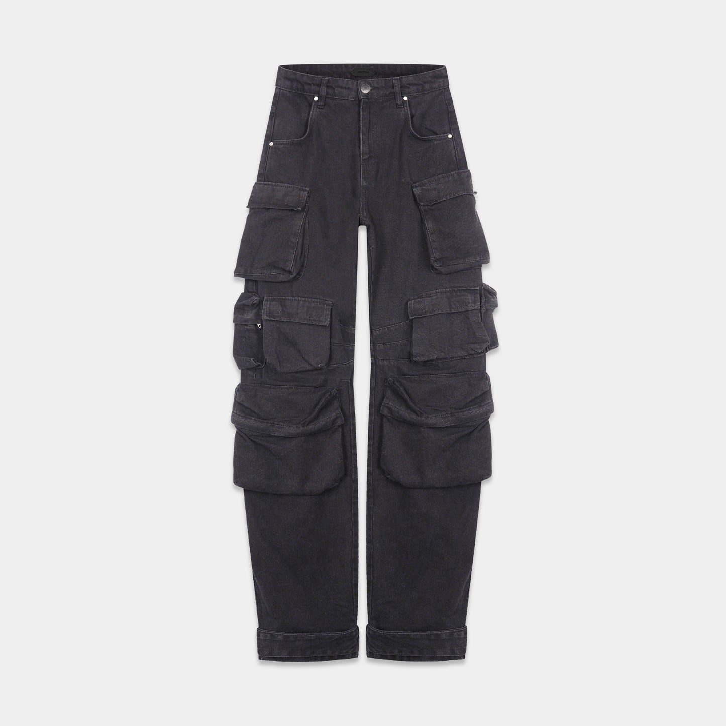 SMYRNAMulti pocket wide cargo pants in black - Jeans