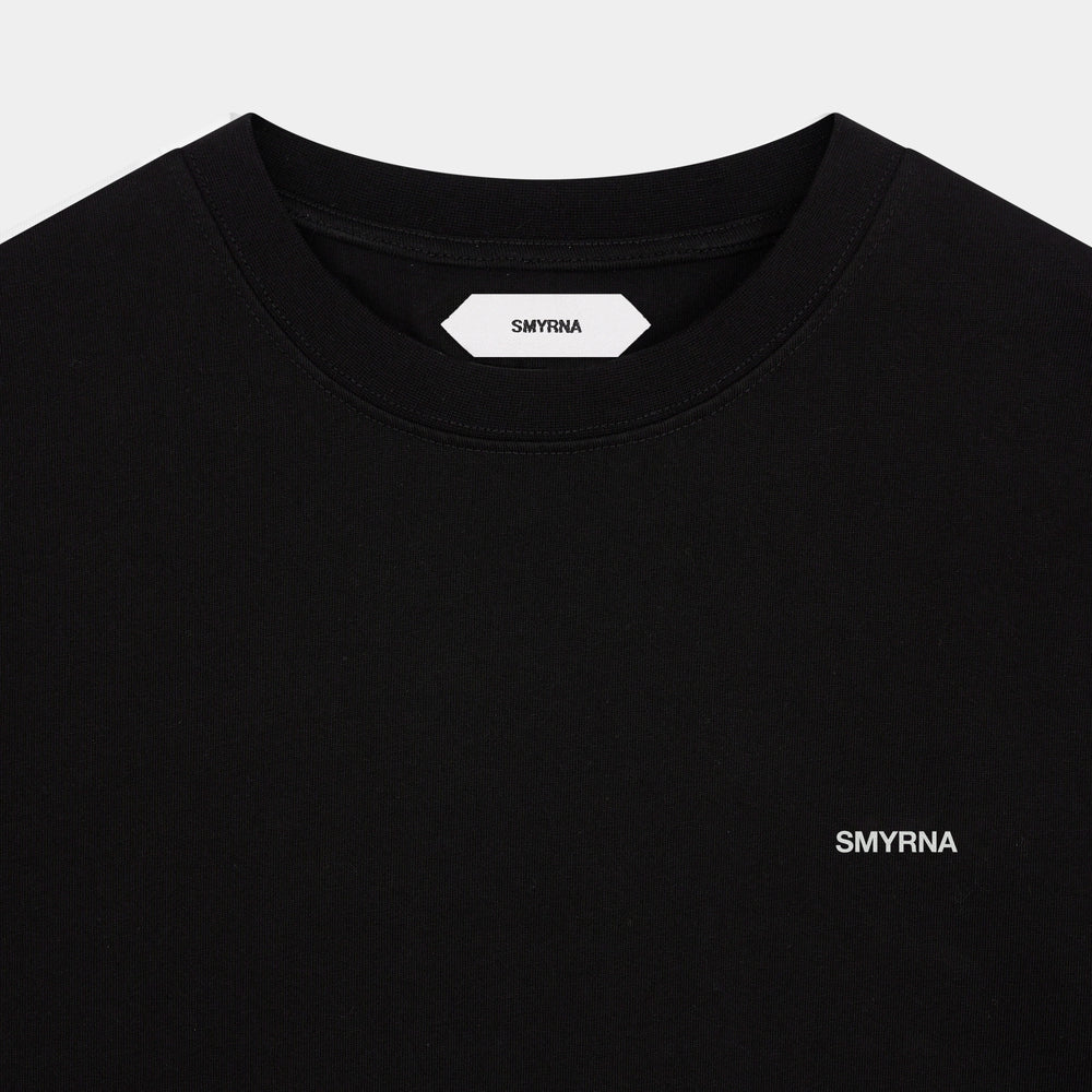 
                      
                        SMYRNASmyrna logo t-shirt in black - T-shirt
                      
                    