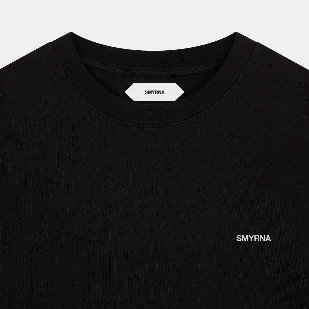 SMYRNASmyrna logo t-shirt in black W - T-shirt