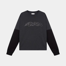 Load image into Gallery viewer, SMYRNA Two-color vital L/S t-shirt in washed black - Longsleeve
