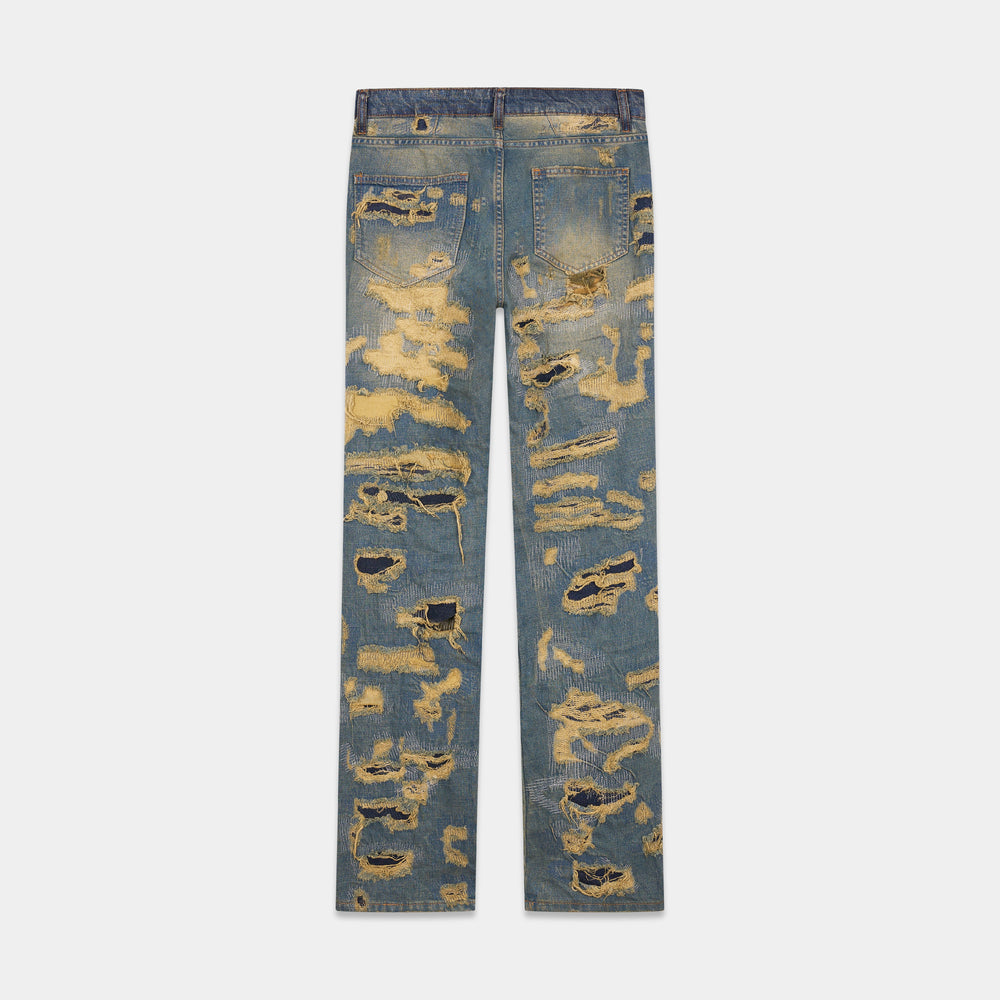 SMYRNADestroyed repair jeans in blue - Jeans