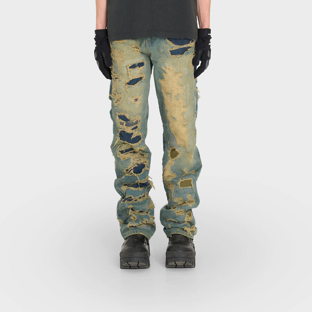 
                      
                        SMYRNADestroyed repair jeans in blue - Jeans
                      
                    